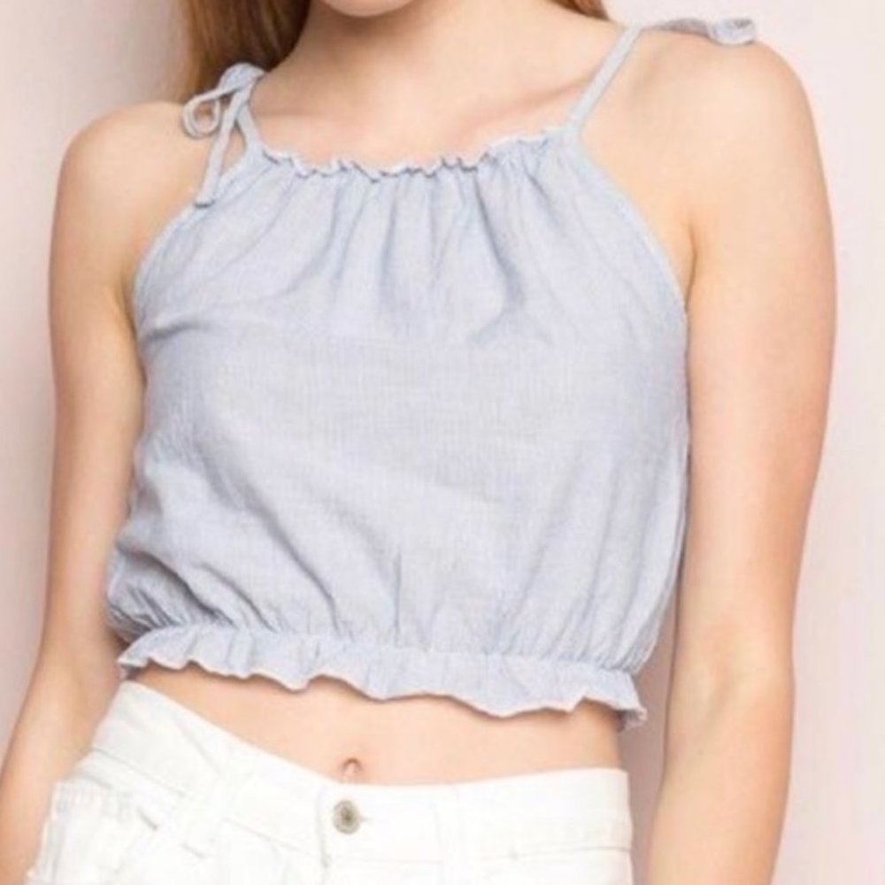 Brandy Blue and White striped Tie tank top